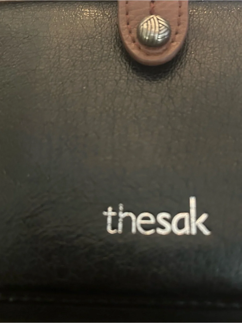 The Sak Iris Black Leather Smart Phone Black Brown Wallet Wristlet Clutch